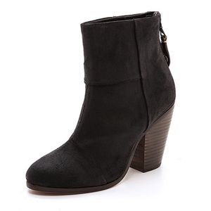 NEW Rag & Bone Classic Newbury Ankle Booties in waxed black suede